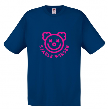 T-shirt 'sjaele wikser'116 (kindermaat) Blauw